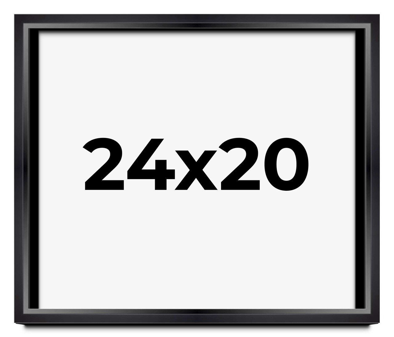 24x20 Modern Shadow Box 1.5" Depth Black Picture Frame - UV Acrylic, Backing, Hanging Hardware